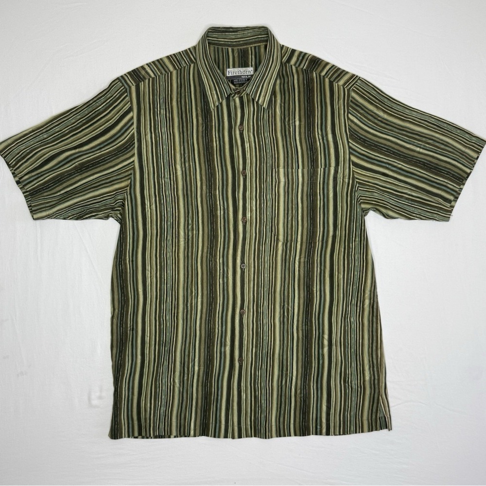 Firethorn Silk Men's M Striped Short Sleeve Button-Up Shirt